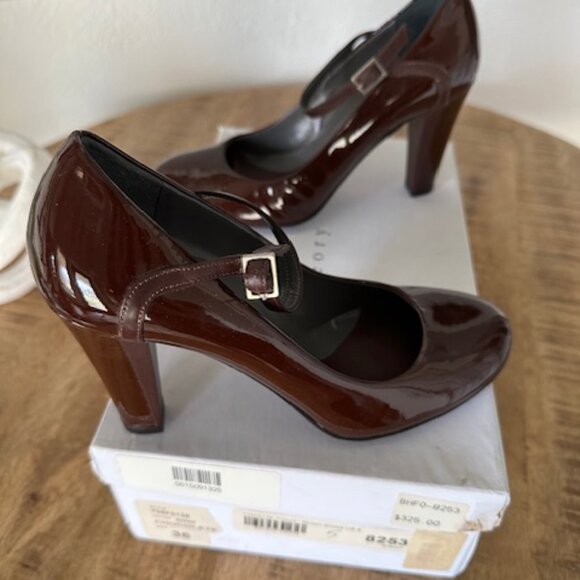 Theory Chocolate Patent Leather Heels Size 36 - Picture 3 of 6